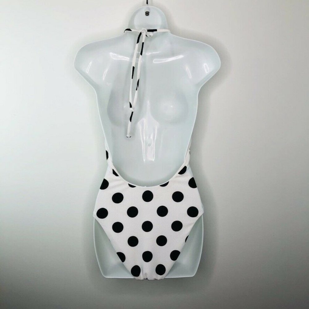 Bar III $88 This and Dot Printed Plunging Swimsuit - Picture 2 of 3